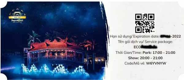 Hình ảnh vé điện tử show Ký Ức Hội An