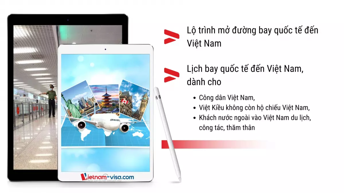 Lịch mở cửa chuyến bay quốc tế vào Việt Nam