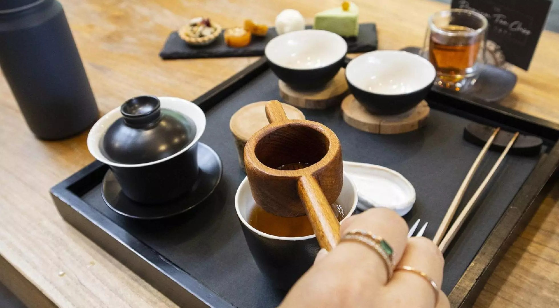 Learn more about Korea’s rich tea culture at Jeju Island’s Osulloc Tea Museum that features traditional tea ware.