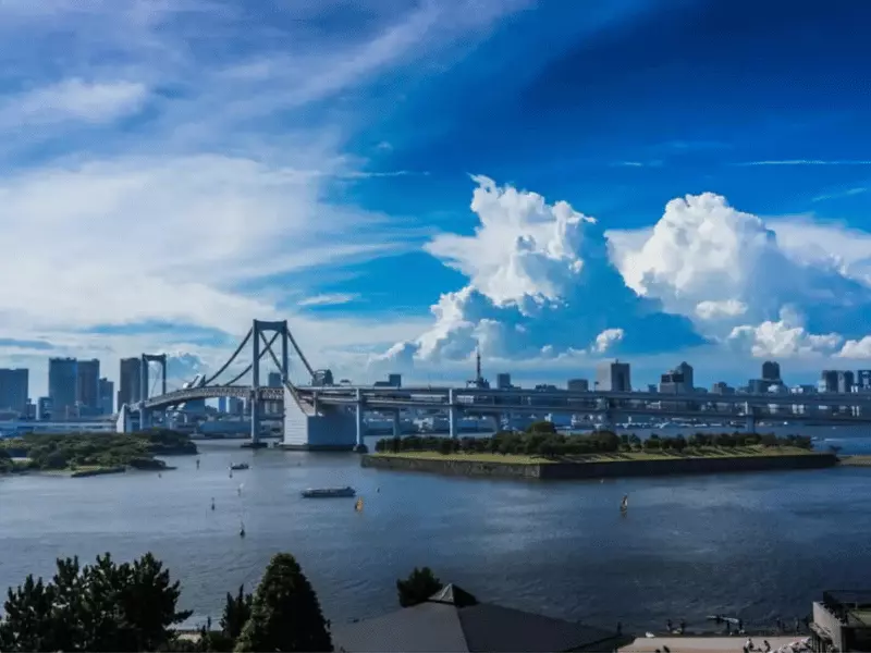 Đảo nhân tạo Odaiba tại Nhật Bản tháng 12