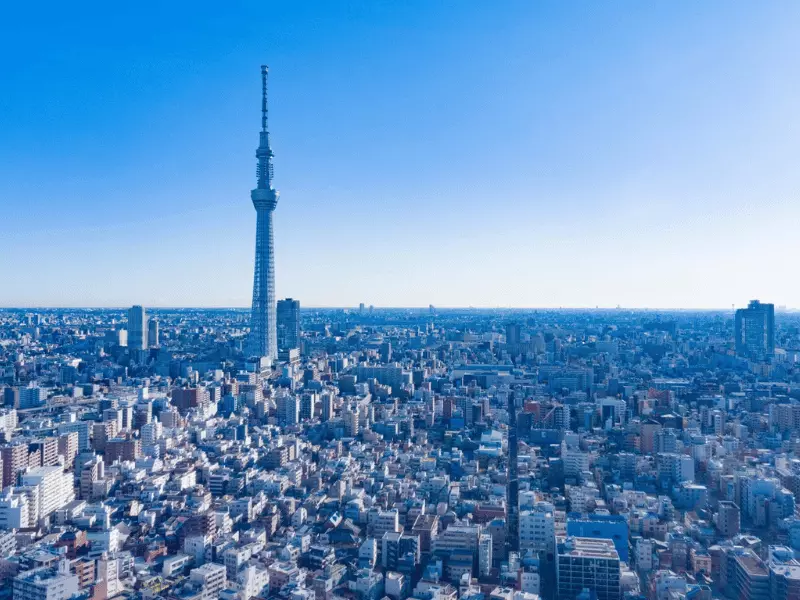 Tháp truyền hình Tokyo Sky Tree tại du lịch Nhật Bản tháng 12