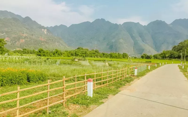 Khung cảnh làng quê Mai Châu yên bình