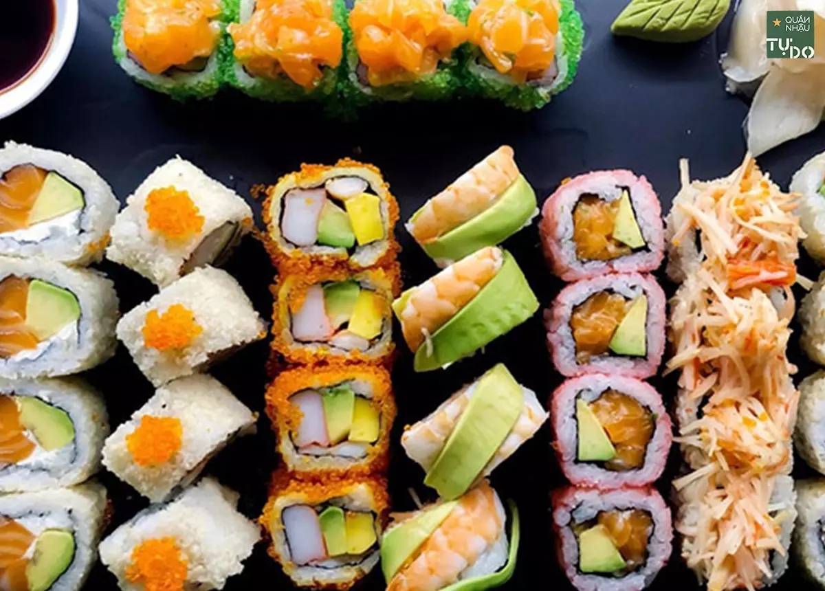 Quán ăn ngon Hồ Tây chuyên các món về sushi, sasimi, đồ ăn Nhật Bản