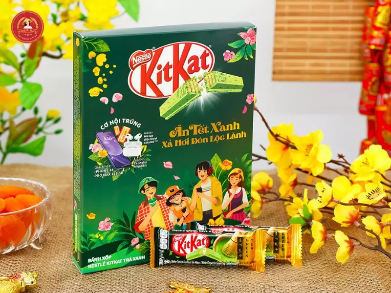 Bánh xốp phủ trà xanh KitKat