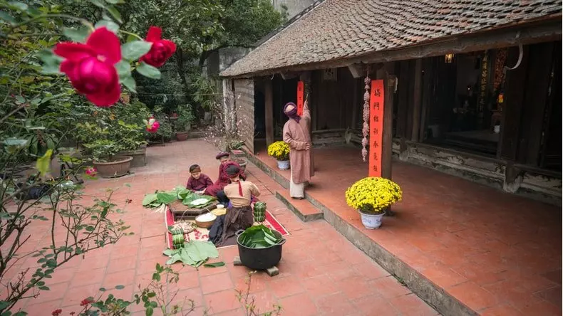 Tet Holiday in Vietnam (Making Chung cake)