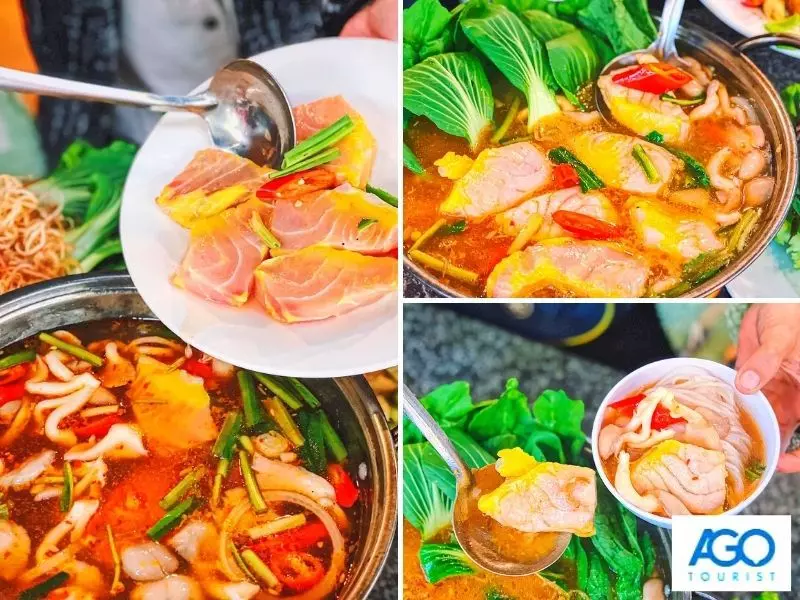 Món lẩu cá tầm Ngư Sơn Đà Lạt