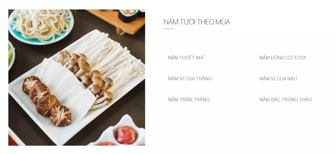 menu rau tươi