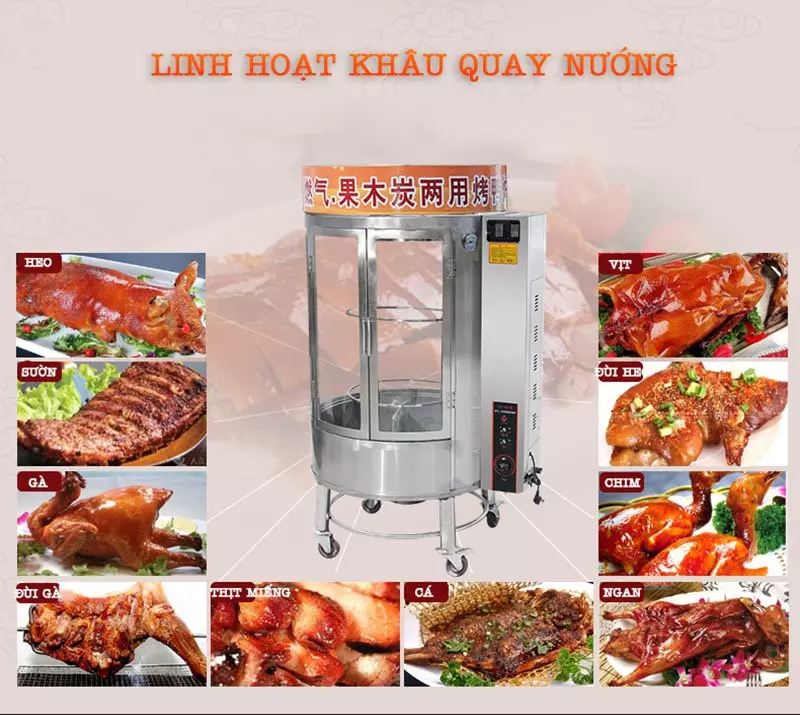 Lò Quay Vịt Kính Xoay