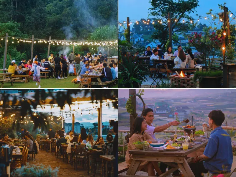 Túi Mơ To Garden Restaurant có không gian ngoài trời rộng rãi, thoáng mát và view ngắm cảnh đẹp