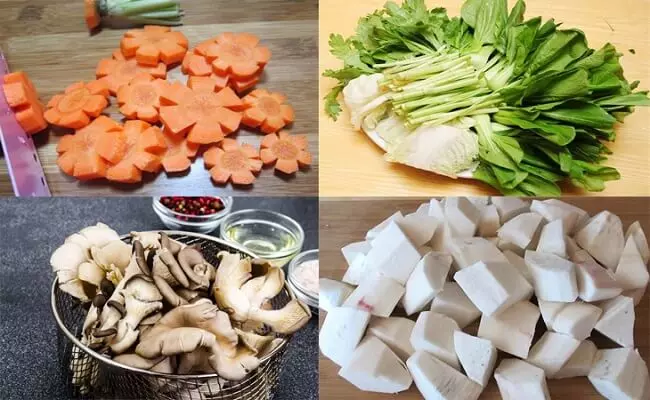 Sơ chế các nguyên liệu còn lại