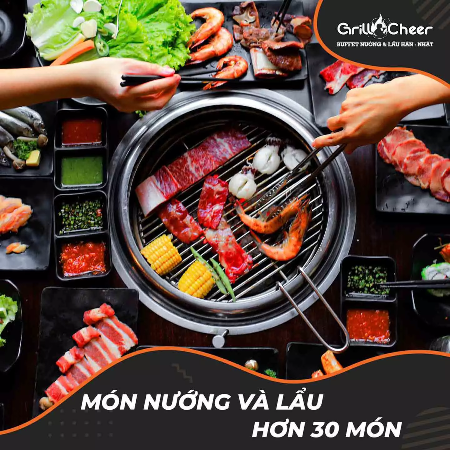 Hơn 30 món lẩu và nướng tại Grill And Cheer