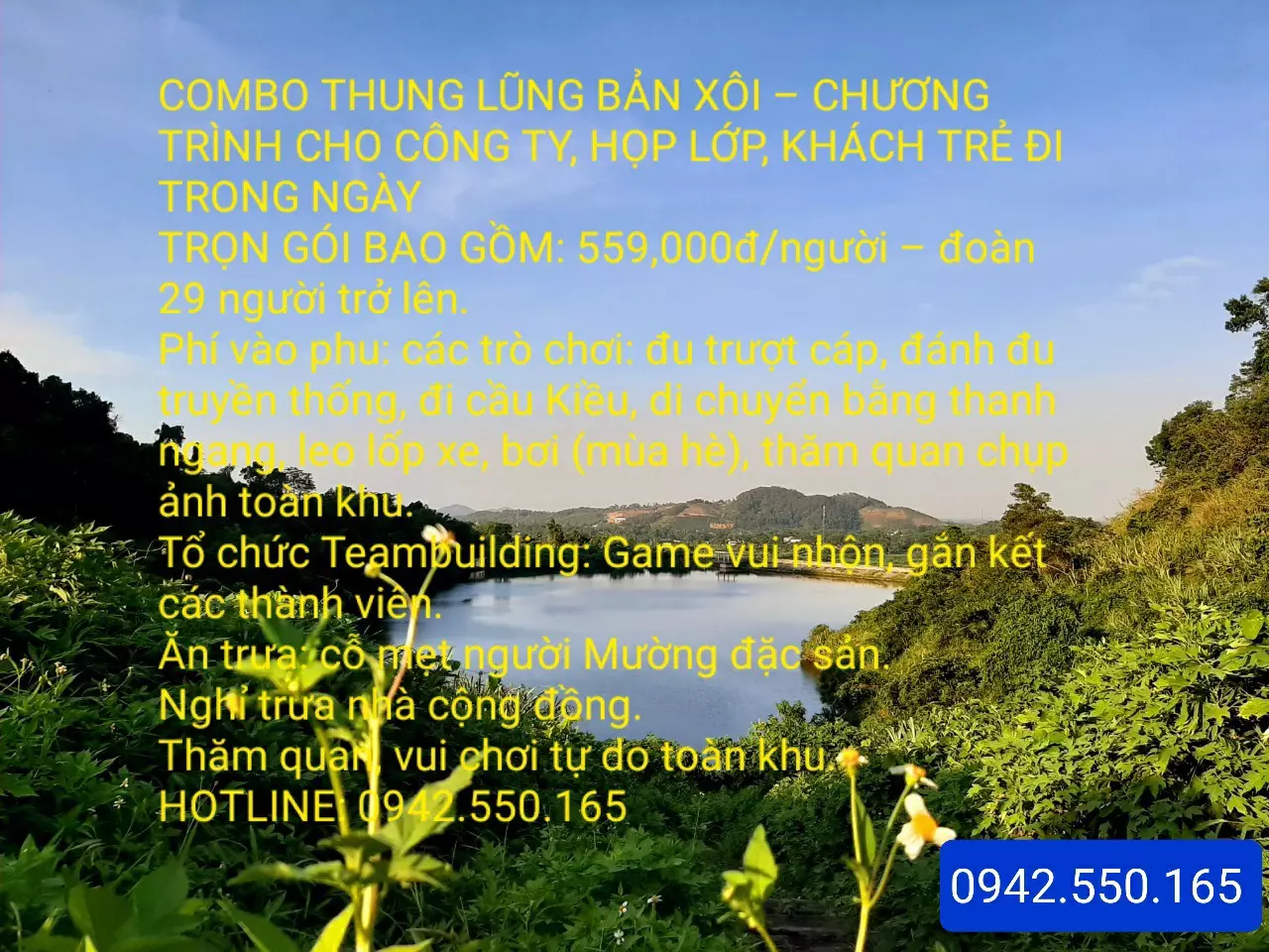 Combo thung lũng bản xôi 1 ngày