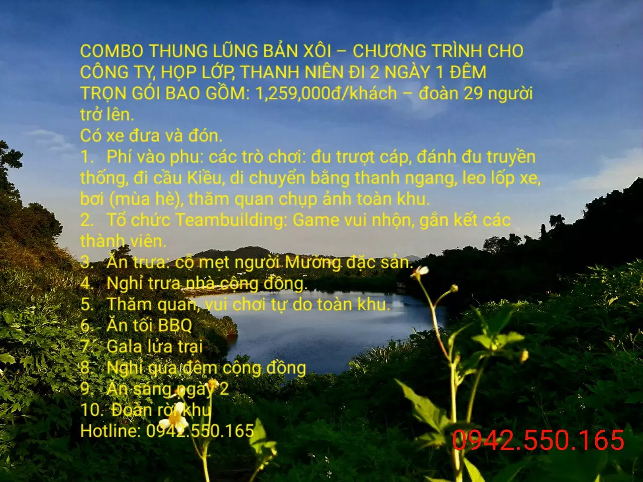 Combo thung lũng bản xôi 2 ngày 1 đêm