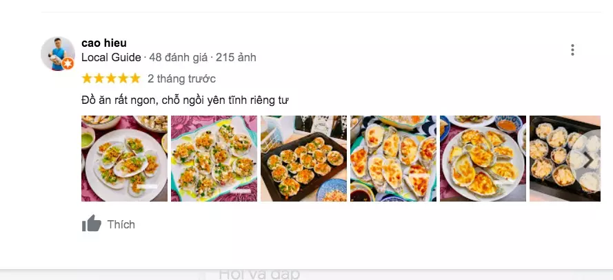 Đánh giá từ khách hàng trên Google