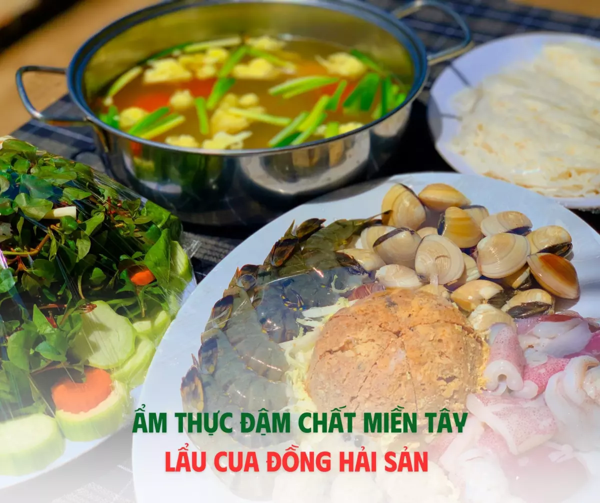 Lẩu hải sản cua đồng - món ăn đặc sản tại Ông Đề