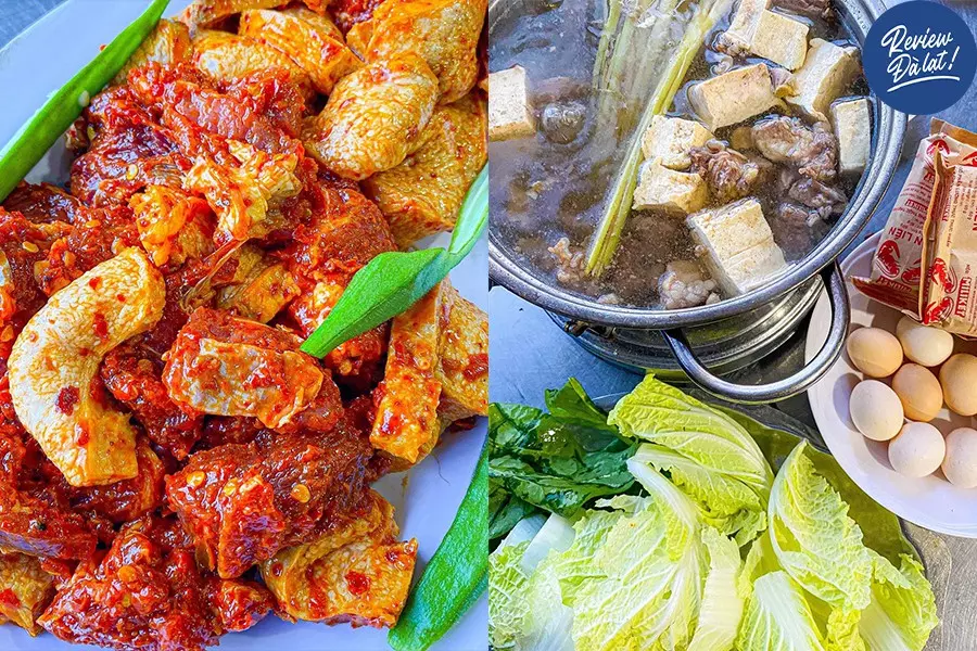 Menu chuyên các món về bò, giá cả phải chăng