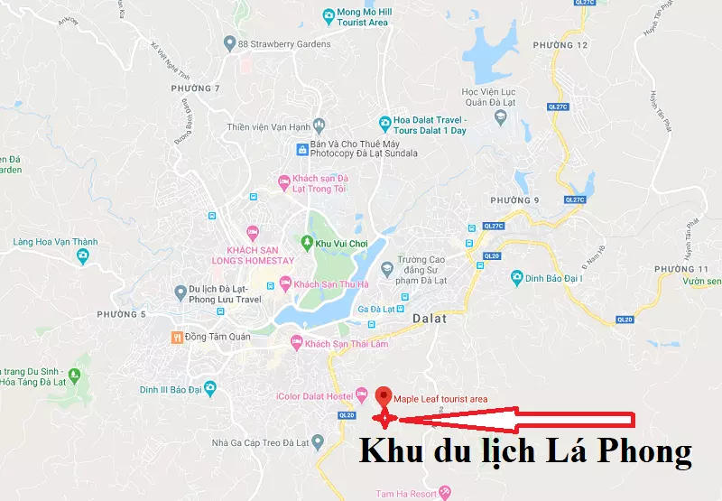 Hướng dẫn đường đi khu du lịch Lá Phong Đà Lạt