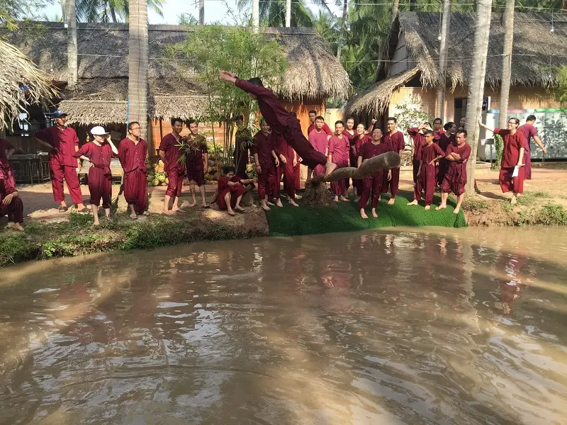 Hệ thống phòng nghỉ tại khu du lịch Làng Bè Bến Tre