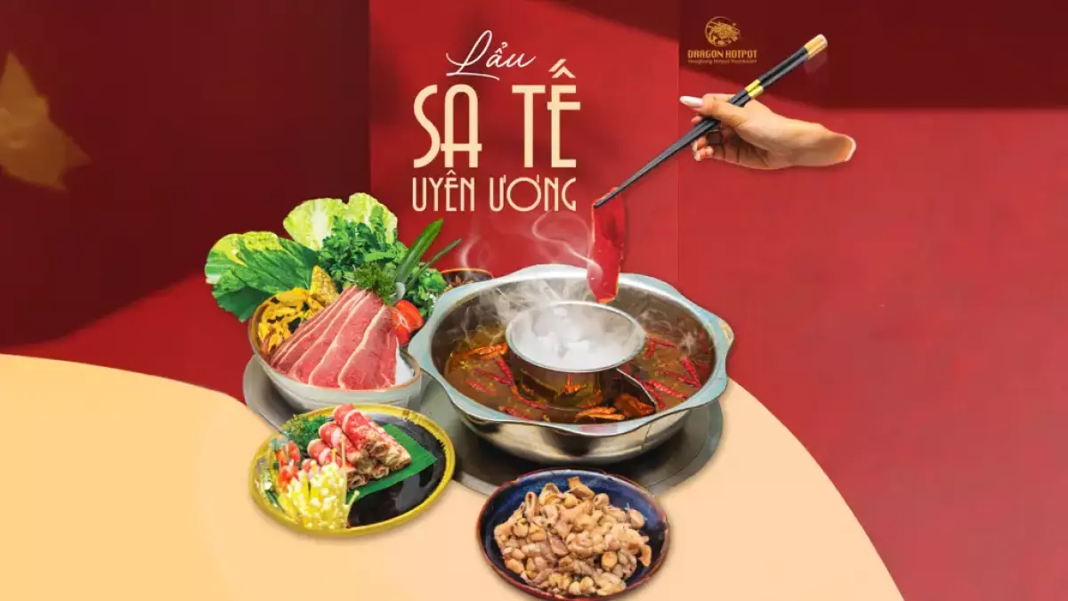 Lẩu sa tế uyên ương tại Dragon Hotpot