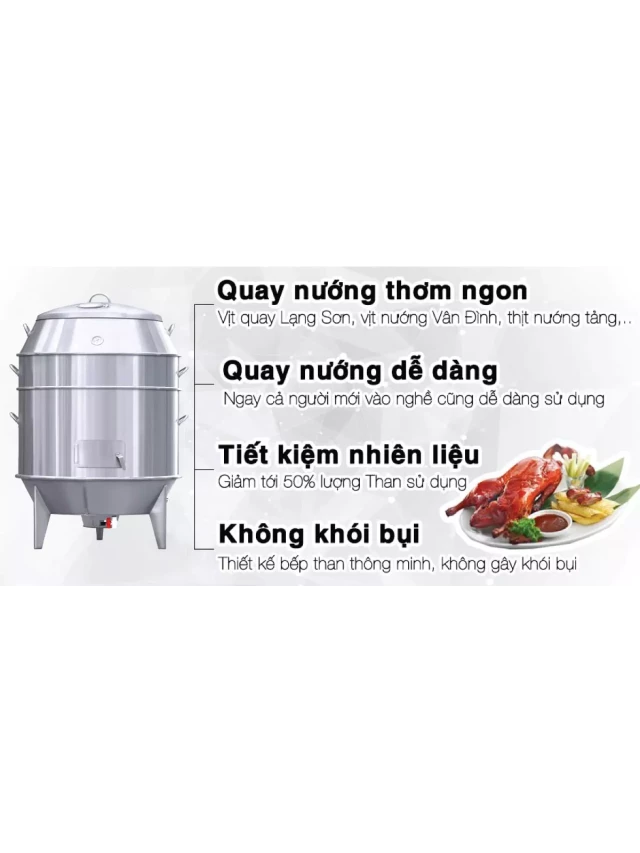   Lò quay vịt inox bằng than 100: Mang đến trải nghiệm nướng tuyệt vời